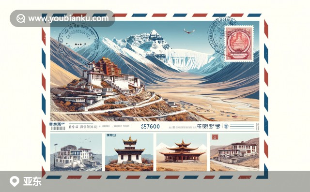 日喀則亞東縣航空信封與郵戳藝術(shù)，喜馬拉雅山脈與藏式建筑細(xì)節(jié)
