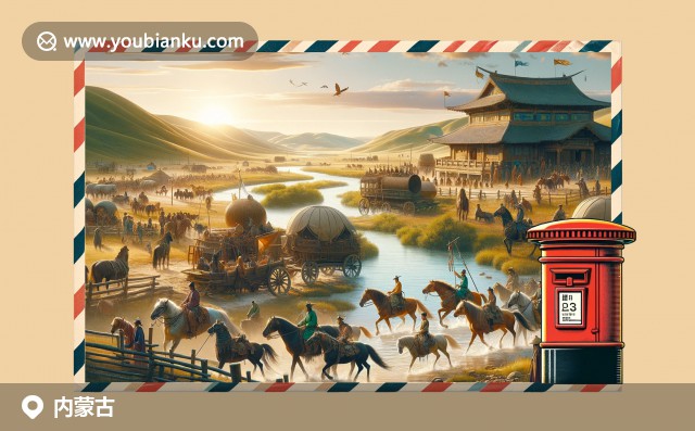內(nèi)蒙古自然和文化的完美結(jié)合，展現(xiàn)草原風光與郵政傳統(tǒng)，生動描繪蒙古族生活