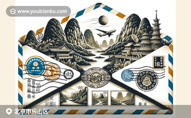 北京房山區(qū)三大特色：十渡山水風光、周口店北京猿人遺址、瑰麗的琉璃塔，融合中國郵政元素