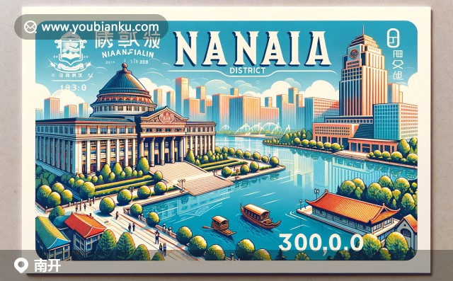 天津南開(kāi)區(qū)地標(biāo)：南開(kāi)大學(xué)、狗不理包子與五大道，郵局主題設(shè)計(jì)