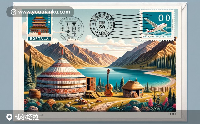 博爾塔拉美景與文化融合，賽里木湖清澈如鏡，搭配蒙古包和哈薩克斯坦多姆布拉樂器