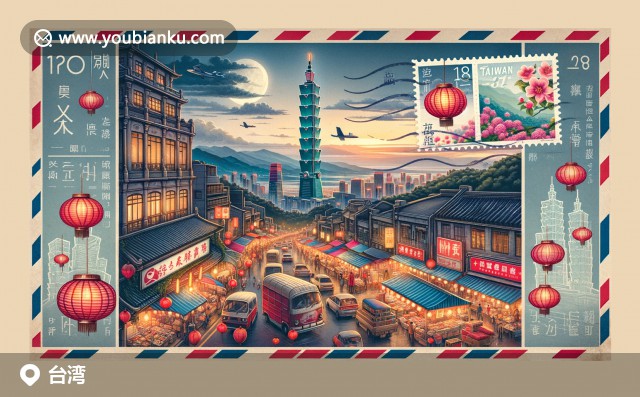 臺灣地域與郵政特色完美融合，展現(xiàn)現(xiàn)代插畫風格描繪的豐富元素