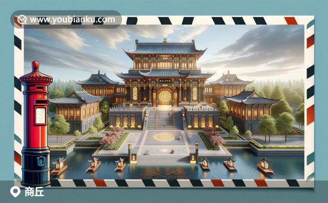 商丘古廟與哨子湯：河南歷史文化與美食傳統(tǒng)，郵政元素點(diǎn)綴畫面