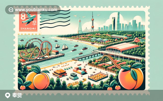 奉賢海灣風(fēng)光，海鮮美食與郵政航空信封的現(xiàn)代融合 - 201400郵編插圖