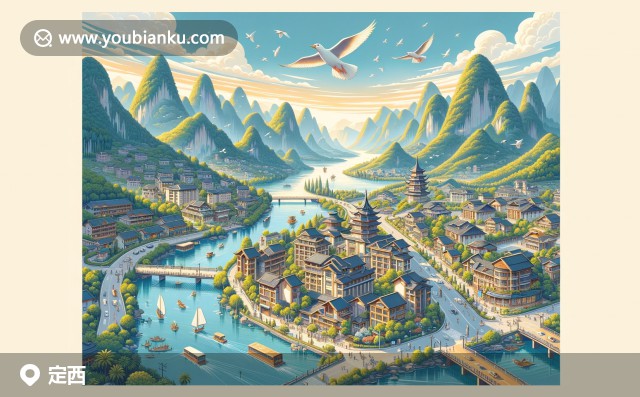 融合定西地域風(fēng)光、紫斑牡丹和粉湯，加入郵政元素展現(xiàn)地方特色