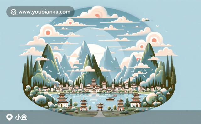 四川阿壩小金縣的四姑娘山風(fēng)景、特色藏式糌粑與創(chuàng)意郵局元素郵票