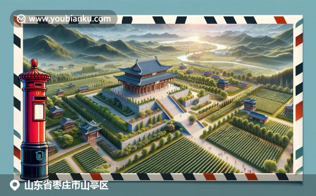 山東山亭區(qū)歷史文化與農(nóng)業(yè)資源的完美融合，夾雜著郵政元素的設(shè)計(jì)