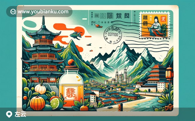 左云縣郵票插畫：恒山、懸空寺、老陳醋與郵政主題的藝術(shù)展現(xiàn)