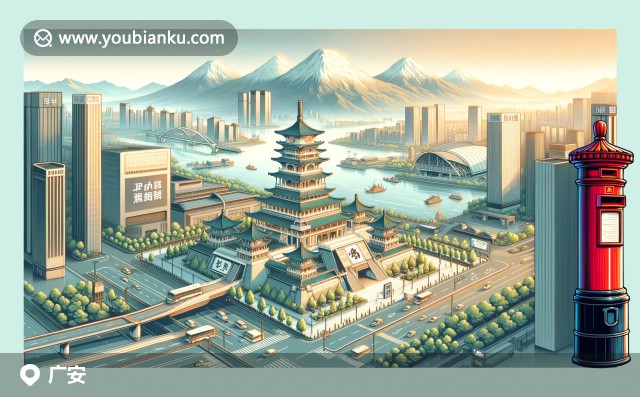 四川山水與廣安民居郵票插畫，展現(xiàn)郵政與地方文化的結(jié)合