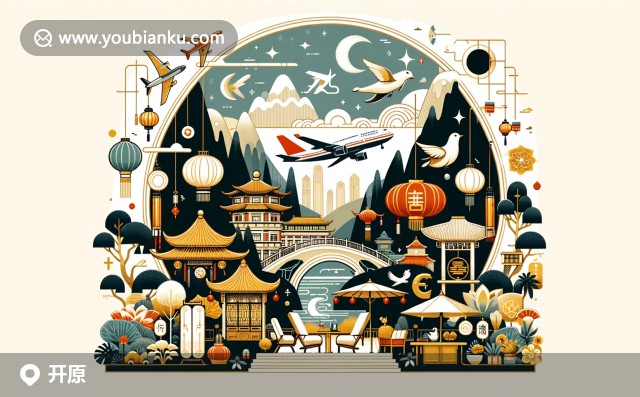 遼寧省鐵嶺市開原市郵編112300：特色航空信封與城市風(fēng)光