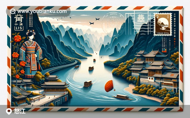 怒江風(fēng)光與傈僳族文化交融，表達(dá)高黎貢山壯觀景色與少數(shù)民族特色