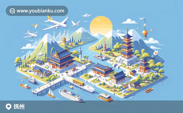 江西撫州傳統(tǒng)文化與郵政元素的完美融合，展現(xiàn)大覺山美景、傳統(tǒng)采茶戲和臨川牛雜