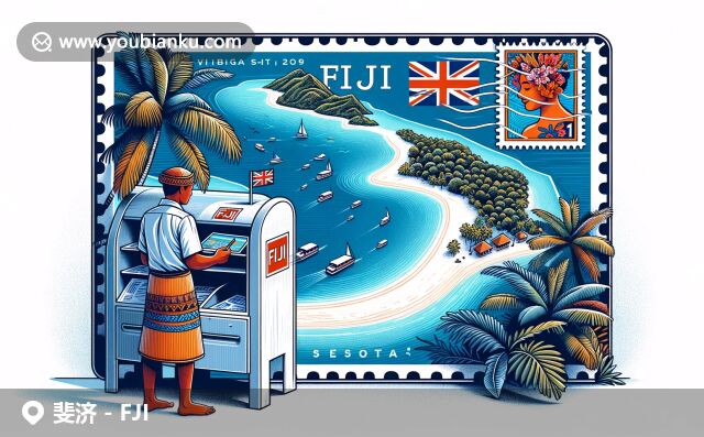 斐濟群島海灘美景，傳統(tǒng)文化與現(xiàn)代郵政融合，展現(xiàn)熱帶海島風情