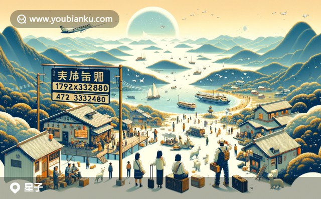 江西省九江市星子縣332800郵編插畫 - 郵政元素、廬山美景與粉蒸肉風(fēng)情