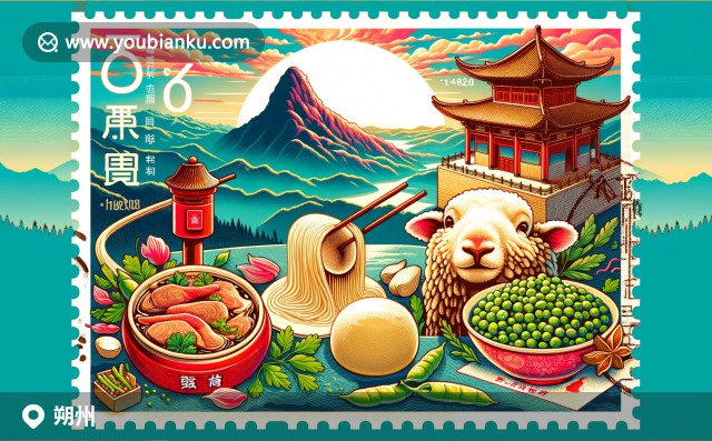 山西朔州地域特色與郵政元素交織，展現(xiàn)木塔、寺廟和美食文化