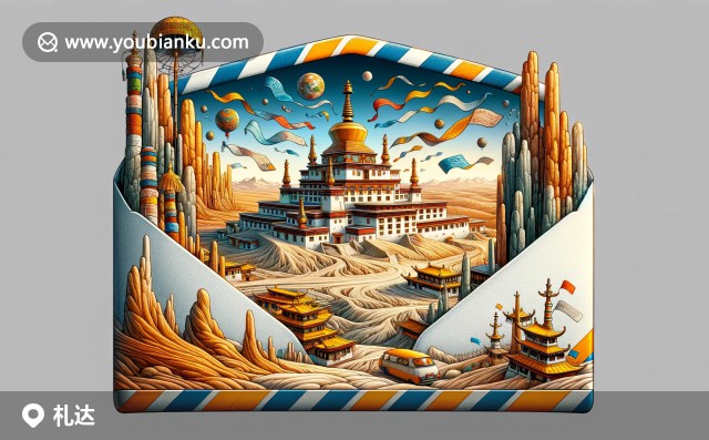 札達(dá)縣獨(dú)特景觀：壯麗土林、古寺與飄動的經(jīng)幡，象征著遠(yuǎn)方的寄語