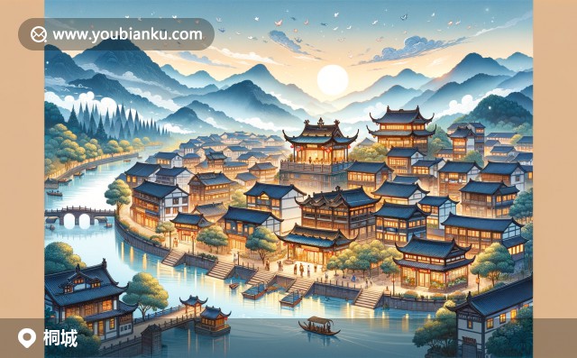 安徽安慶桐城市風(fēng)光：古桐城書院與龍眠山的郵票設(shè)計，郵政編碼231400