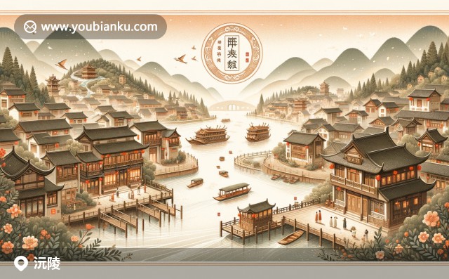 沅陵縣郵票藝術(shù)明信片 - 古鎮(zhèn)風(fēng)貌、沅水風(fēng)光與傳統(tǒng)美食的視覺(jué)盛宴