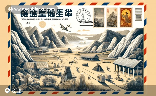 現(xiàn)代插畫：靖遠(yuǎn)縣郵票藝術(shù) - 新石器遺址、山水風(fēng)光、傳統(tǒng)建筑與民俗活動的融合