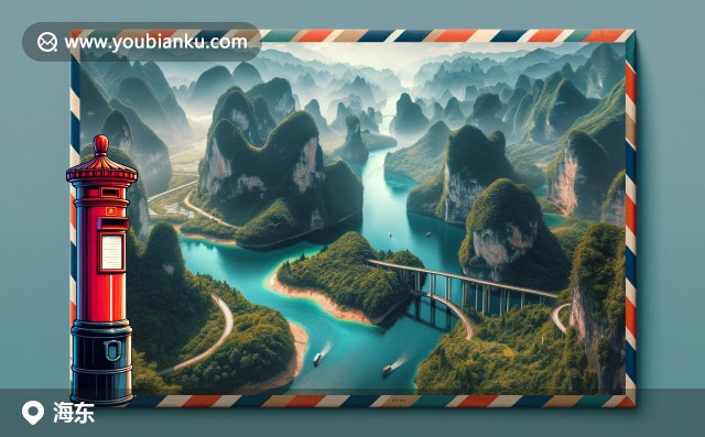 海東地區(qū)自然與文化之美，展示天池、古塔寺、土族安召舞和撒拉族婚禮，融入飛機(jī)信封、中國(guó)風(fēng)郵票