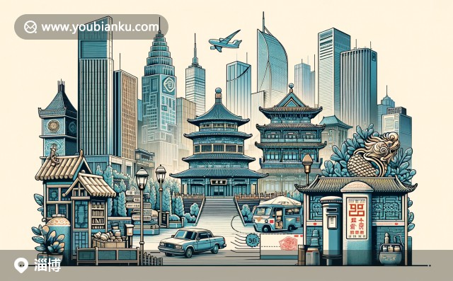 淄博齊文化遺產(chǎn)與美食文化，結(jié)合中國郵政元素