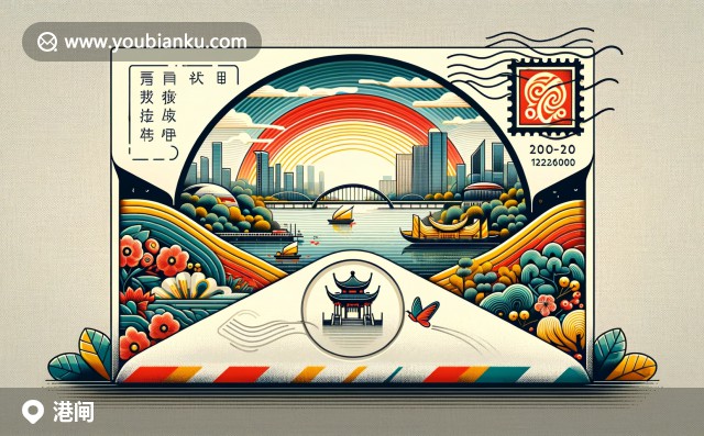 港閘區(qū)郵票與風(fēng)景：郵政編碼226000，浩河風(fēng)光，南通博物院與紡織主題設(shè)計(jì)