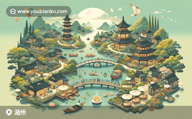 湖州地域特色與郵政文化融合，展現(xiàn)安吉白茶園、太湖風(fēng)光、湖筆等元素