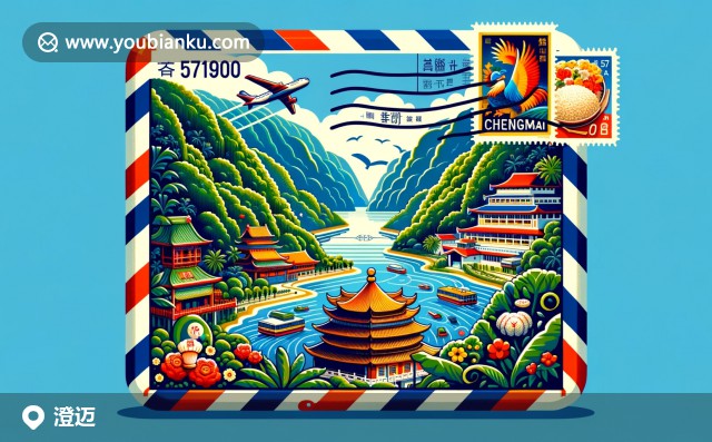 海南省澄邁縣：自然遺產(chǎn)、美食象征與休閑勝地 - 通過航空郵件信封視角