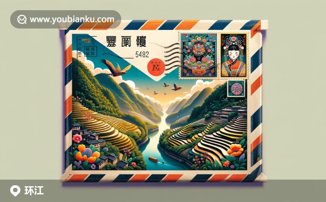 環(huán)江莫江河與龍脊梯田風(fēng)光，毛南族傳統(tǒng)服飾與郵票藝術(shù)展示