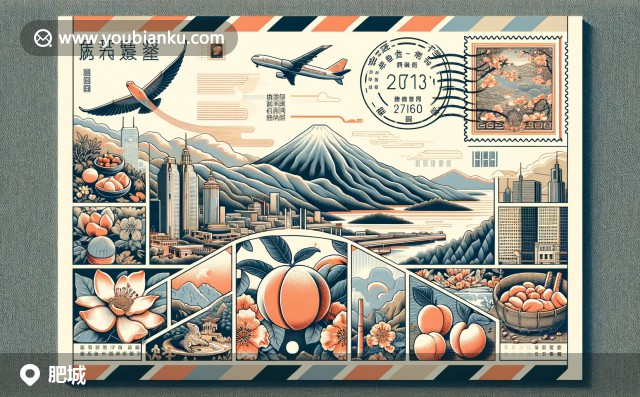 山東省泰安市肥城市風(fēng)景：桃花谷、青云山郵票與特色肥城桃圖案