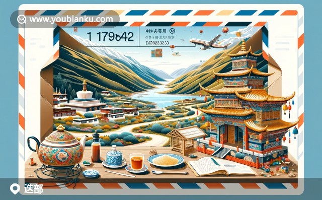 甘南迭部：蘭木錯(cuò)風(fēng)光、藏式建筑與酥油茶糌粑郵票藝術(shù)