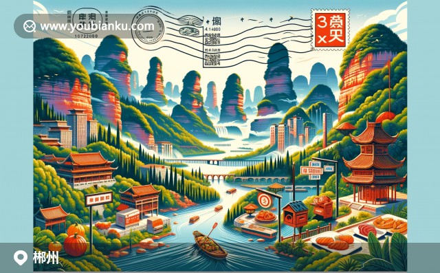 湖南仰天湖風(fēng)景與郵政元素融合，展現(xiàn)自然之美與文化底蘊(yùn)