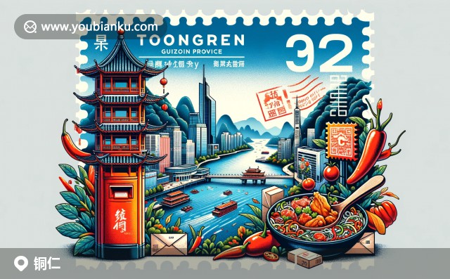 航空信封上的梵凈山郵票與地方特色 - 鼓樂與辣椒，展現(xiàn)銅仁生態(tài)與文化遺產(chǎn)