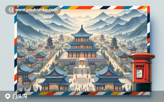 門頭溝區(qū)插畫：郵戳下的自然與文化交融 - 龍泉寺、美景與糖葫蘆郵戳102300