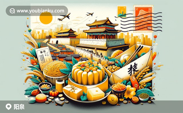 陽泉美食文化與博物館展示，結合中國郵政元素于傳統(tǒng)信封形狀