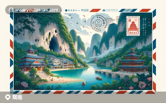 展現(xiàn)隴南的靈動風(fēng)光：萬象洞奇觀與天池藍(lán)寶石湖，融合時光與郵政傳統(tǒng)