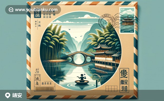 宜春靖安的自然景觀，竹林倒影，郵票郵戳下的茶文化體驗