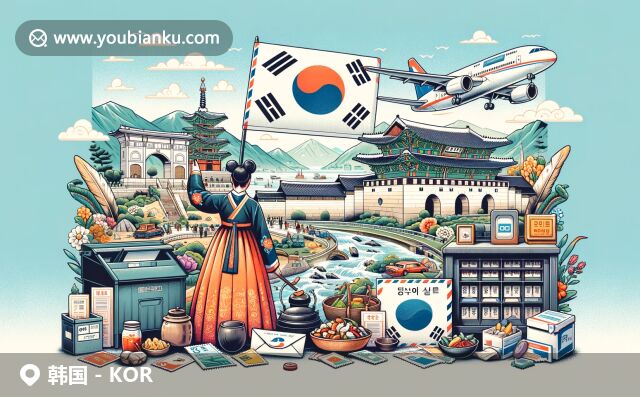 韓國(guó)傳統(tǒng)與現(xiàn)代郵政融合，景福宮與料理元素交相輝映